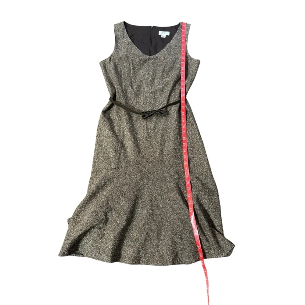 Ann Taylor LOFT Brown Black Tweed Sleeveless Dress Size 6 - Picture 6 of 8